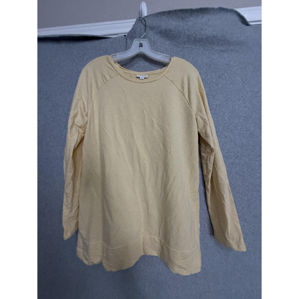 Pure Jill Shirt‎ Womens S Yellow Pima Cotton Raglan Long Sleeve Tunic Top